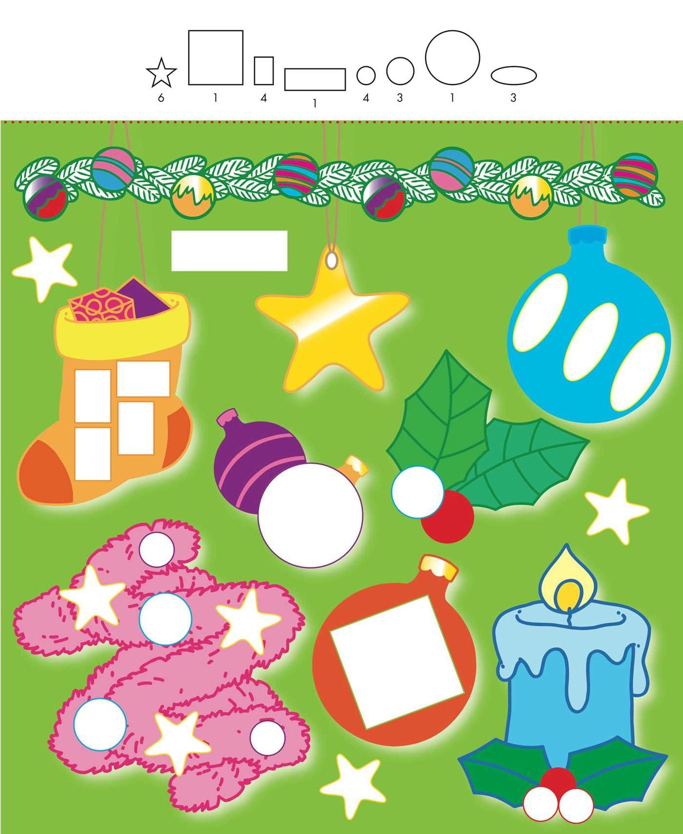 Christmas Fun: A Colorful Sticker Shapes Book