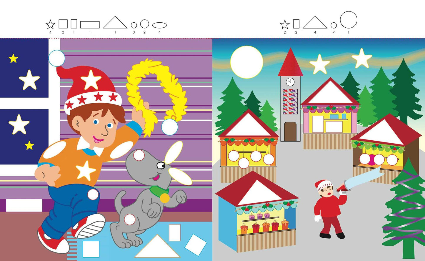 Christmas Fun: A Colorful Sticker Shapes Book