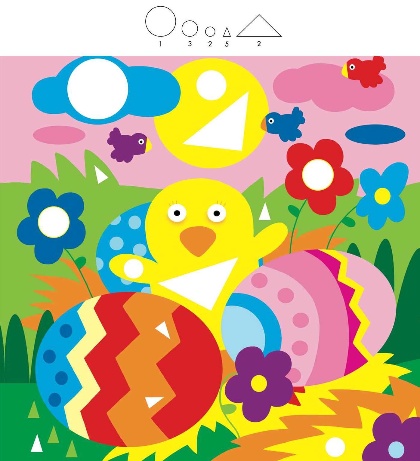 Easter Excitement: A Colorful Sticker Shapes Book