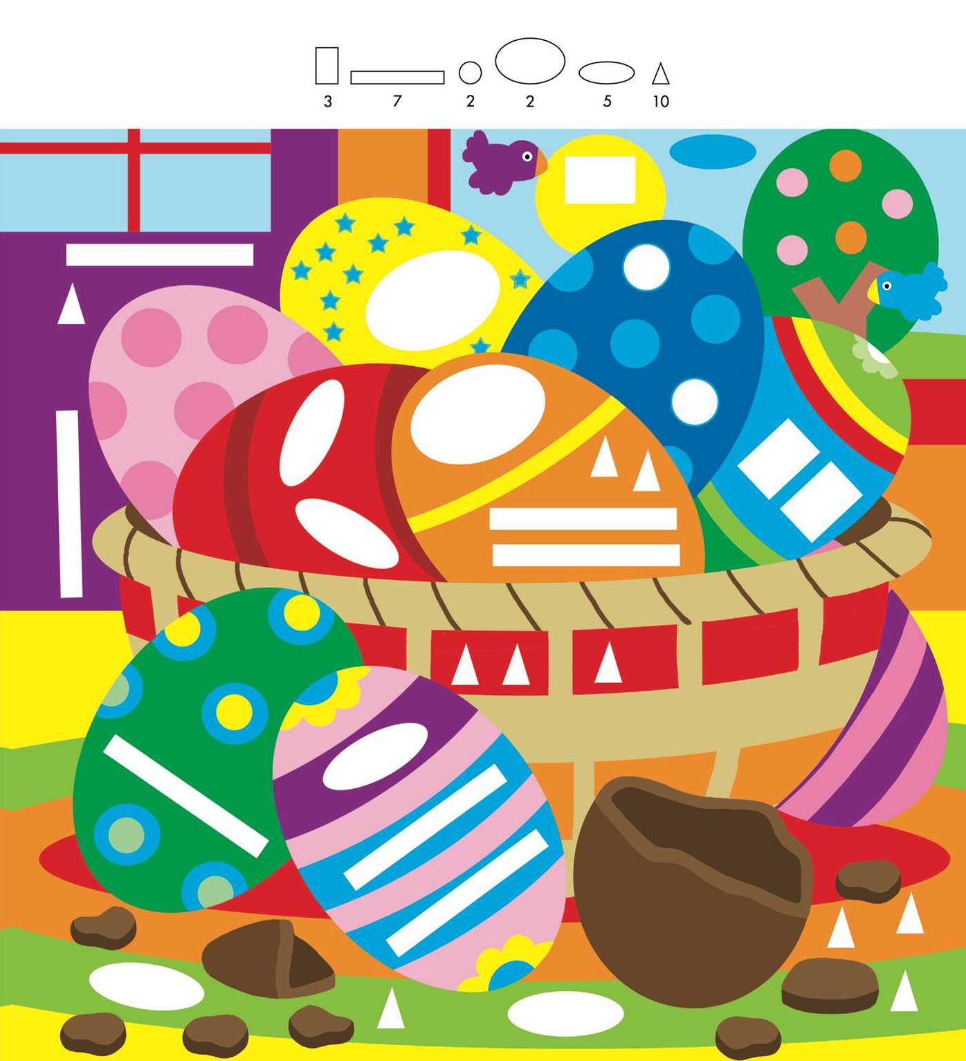 Easter Excitement: A Colorful Sticker Shapes Book