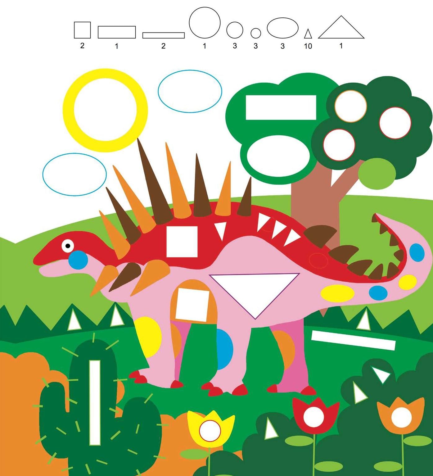 Amazing Dinosaurs: A Colorful Sticker Shapes Book