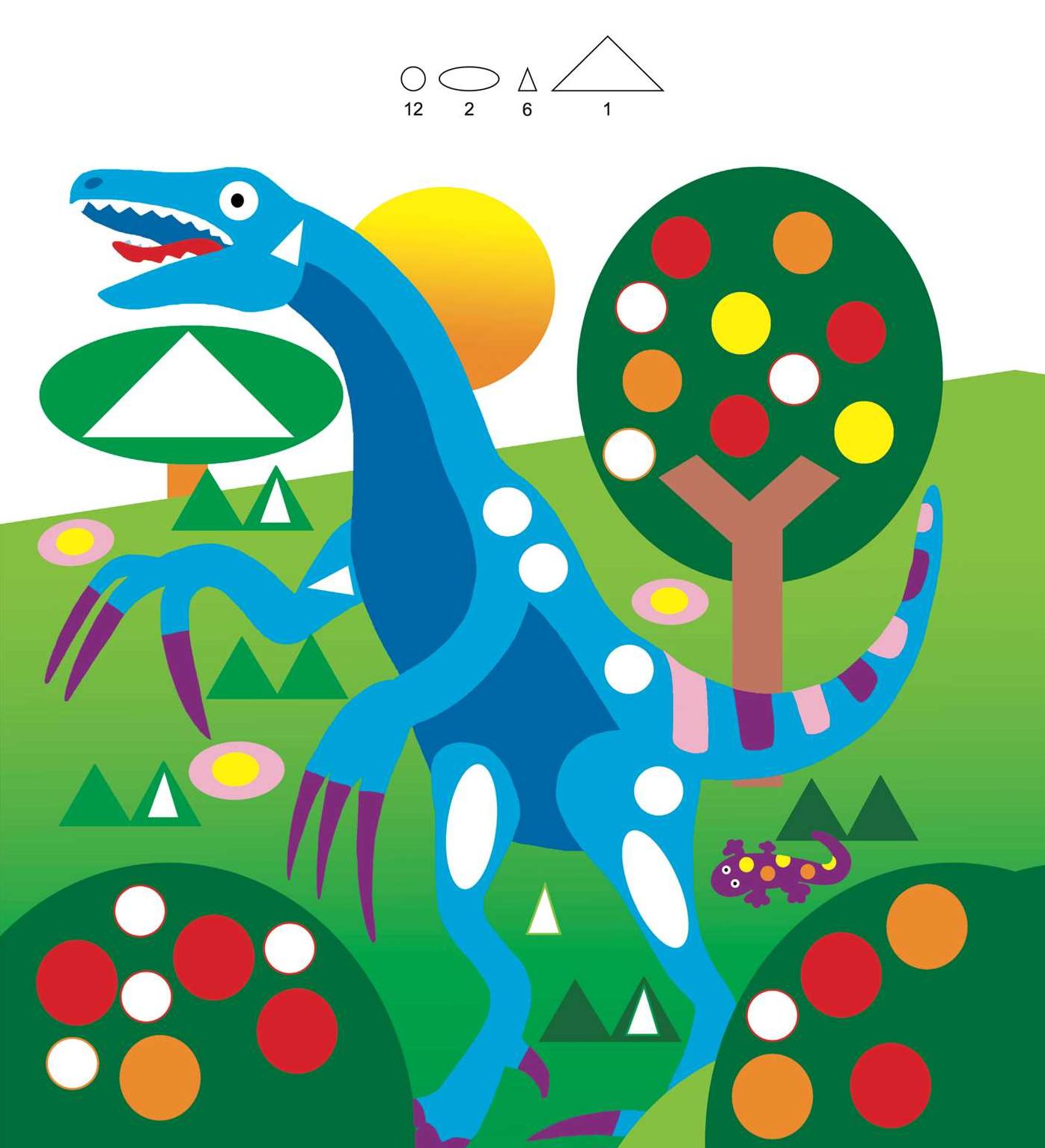 Amazing Dinosaurs: A Colorful Sticker Shapes Book