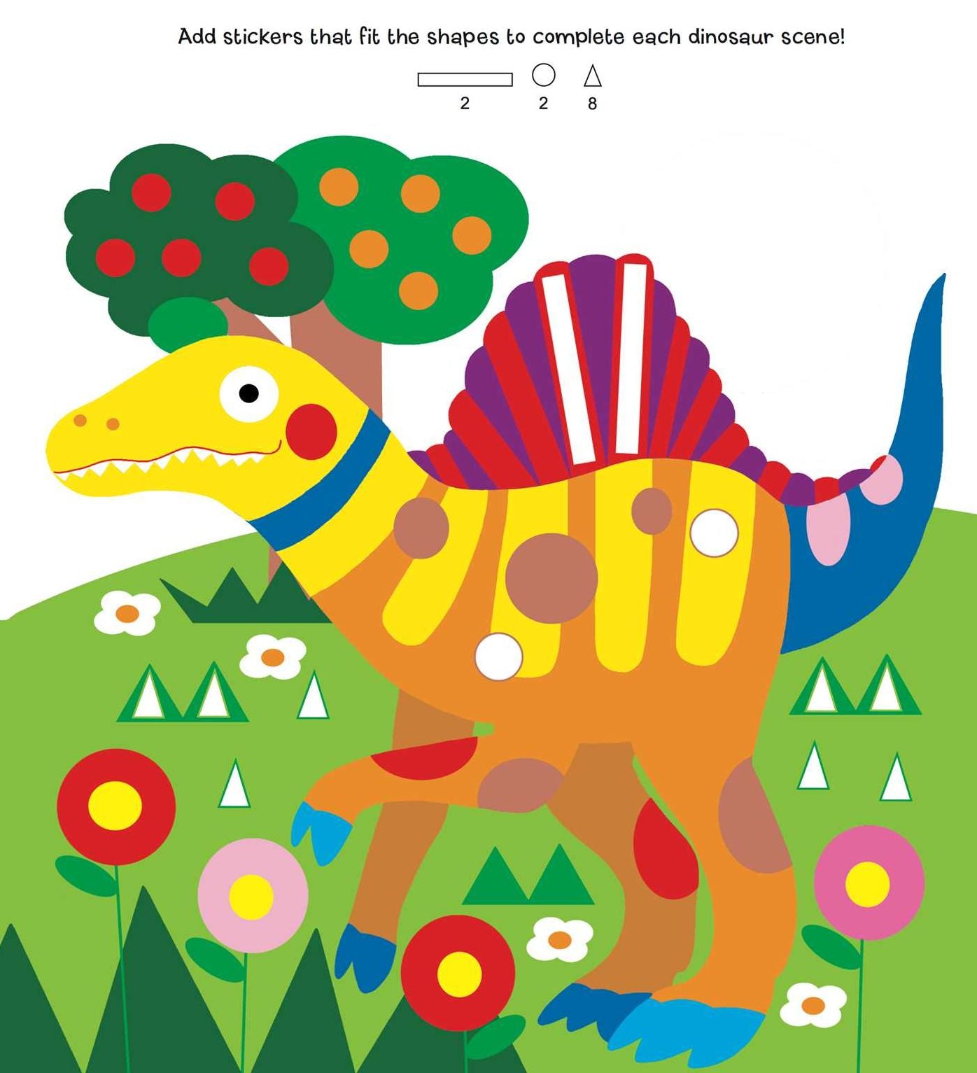 Amazing Dinosaurs: A Colorful Sticker Shapes Book