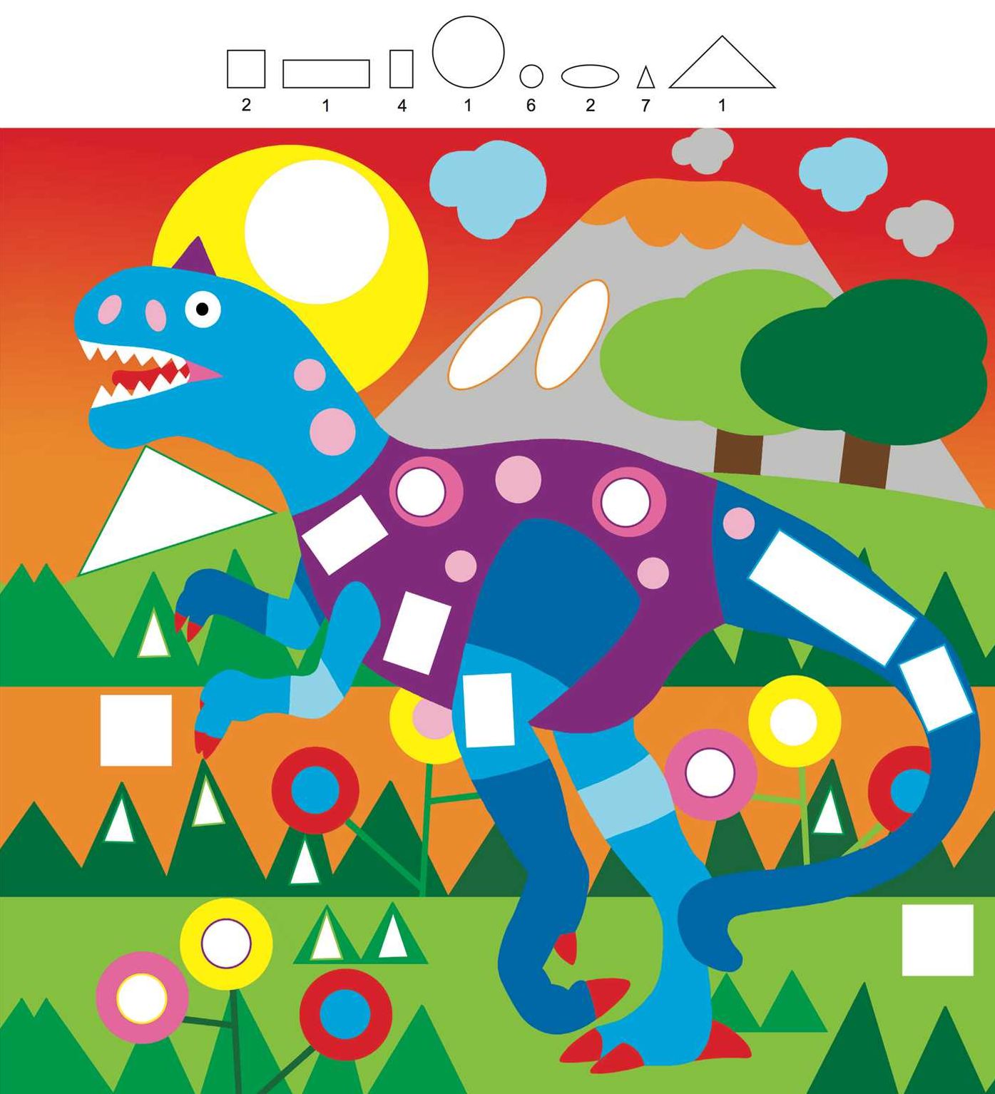 Amazing Dinosaurs: A Colorful Sticker Shapes Book