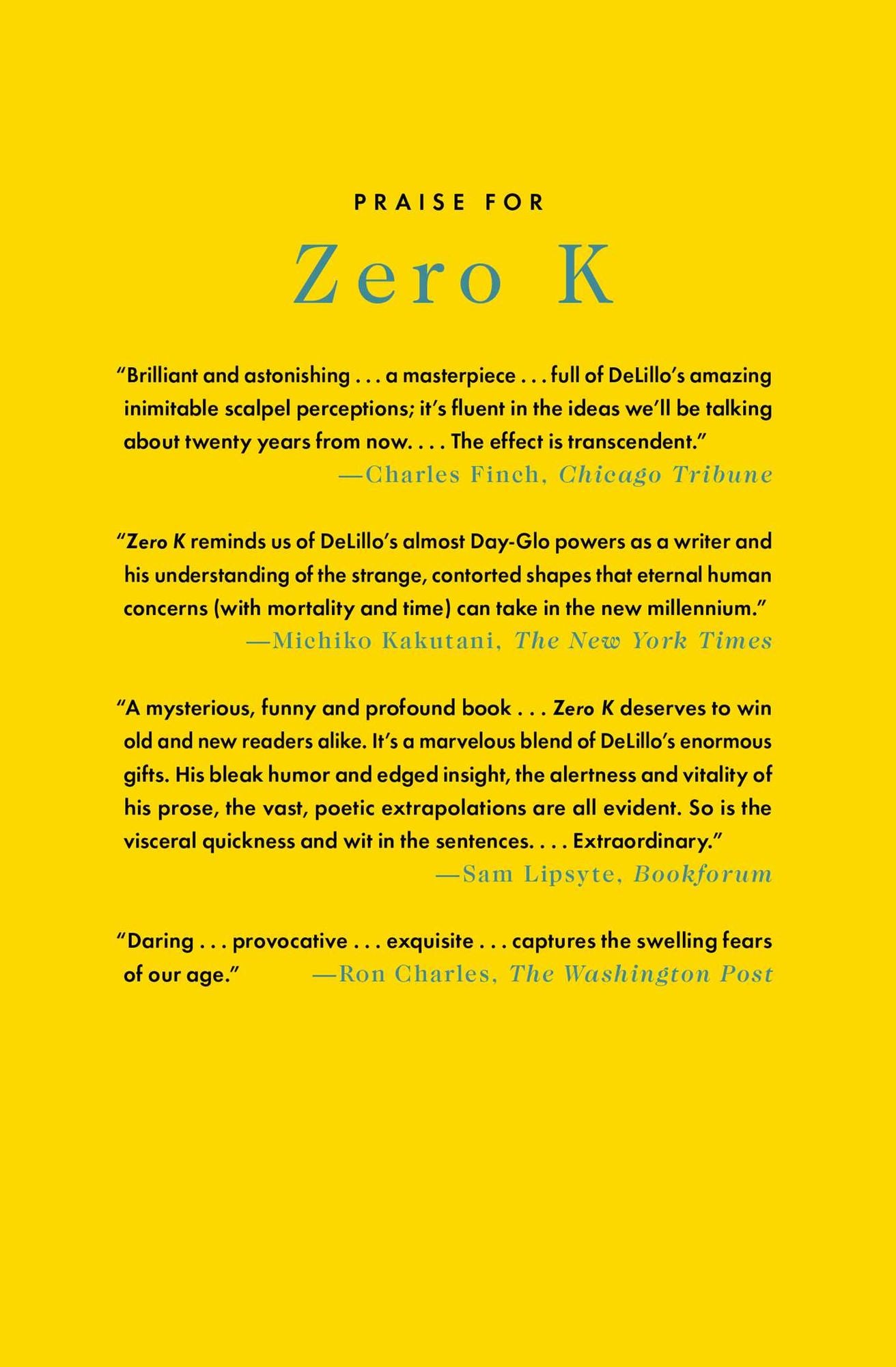 Zero K: A Novel
