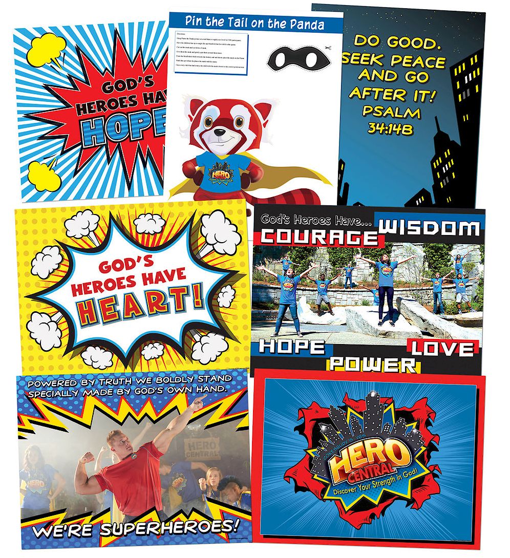 Vacation Bible School 2017 VBS Hero Central Decorating Poster Pak: Discover Your Strength in God!