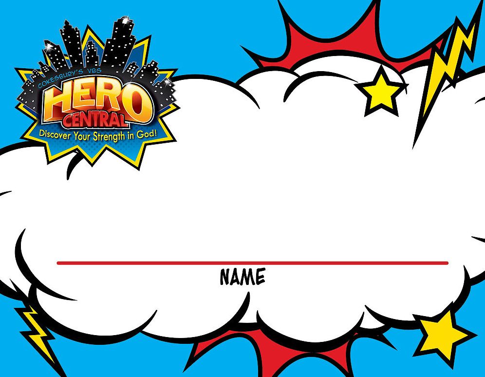 Vacation Bible School 2017 VBS Hero Central Nametag Cards (Pkg of 24): Discover Your Strength in God!