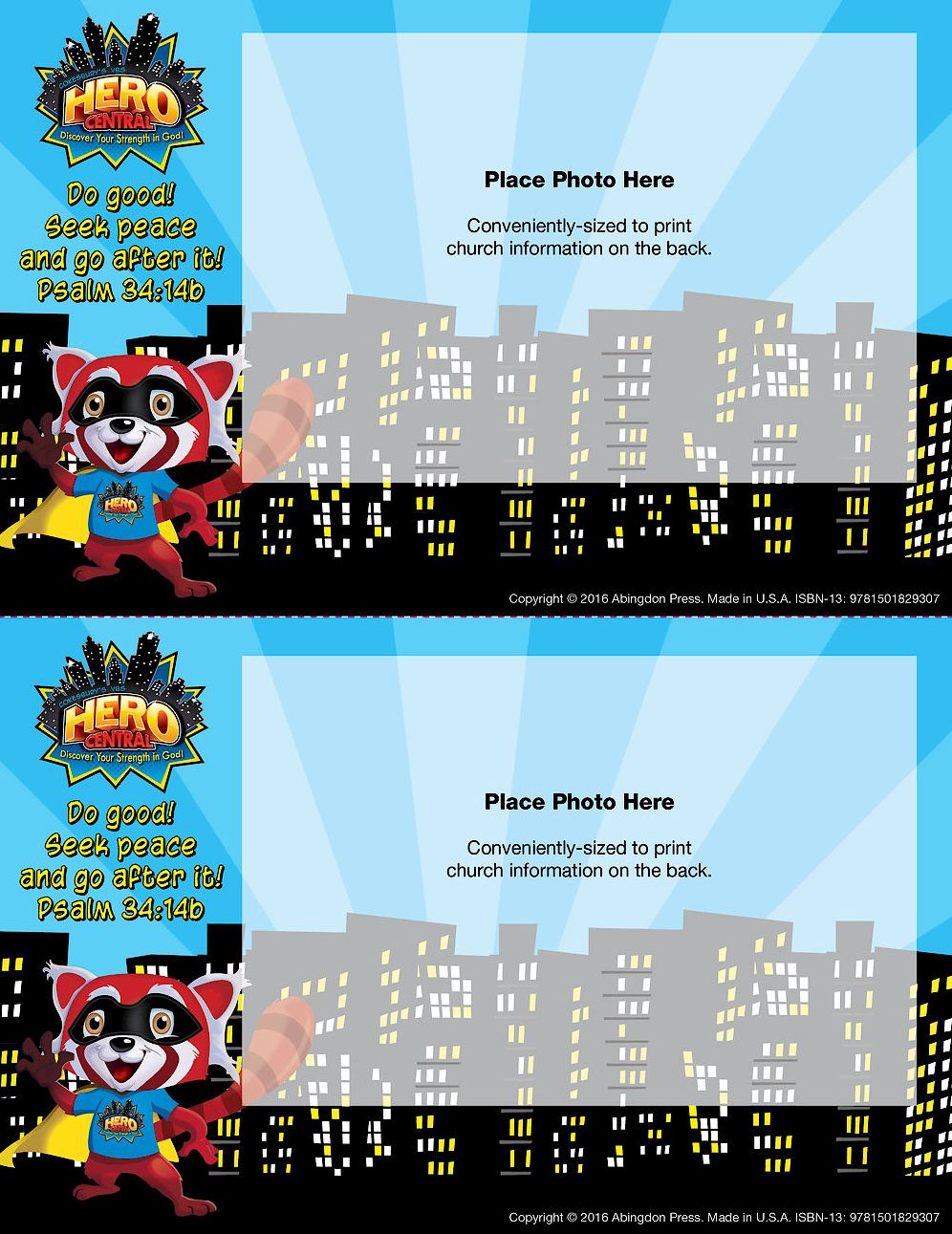 Vacation Bible School 2017 VBS Hero Central Follow-Up Photo Frames (Pkg of 50): Discover Your Strength in God!