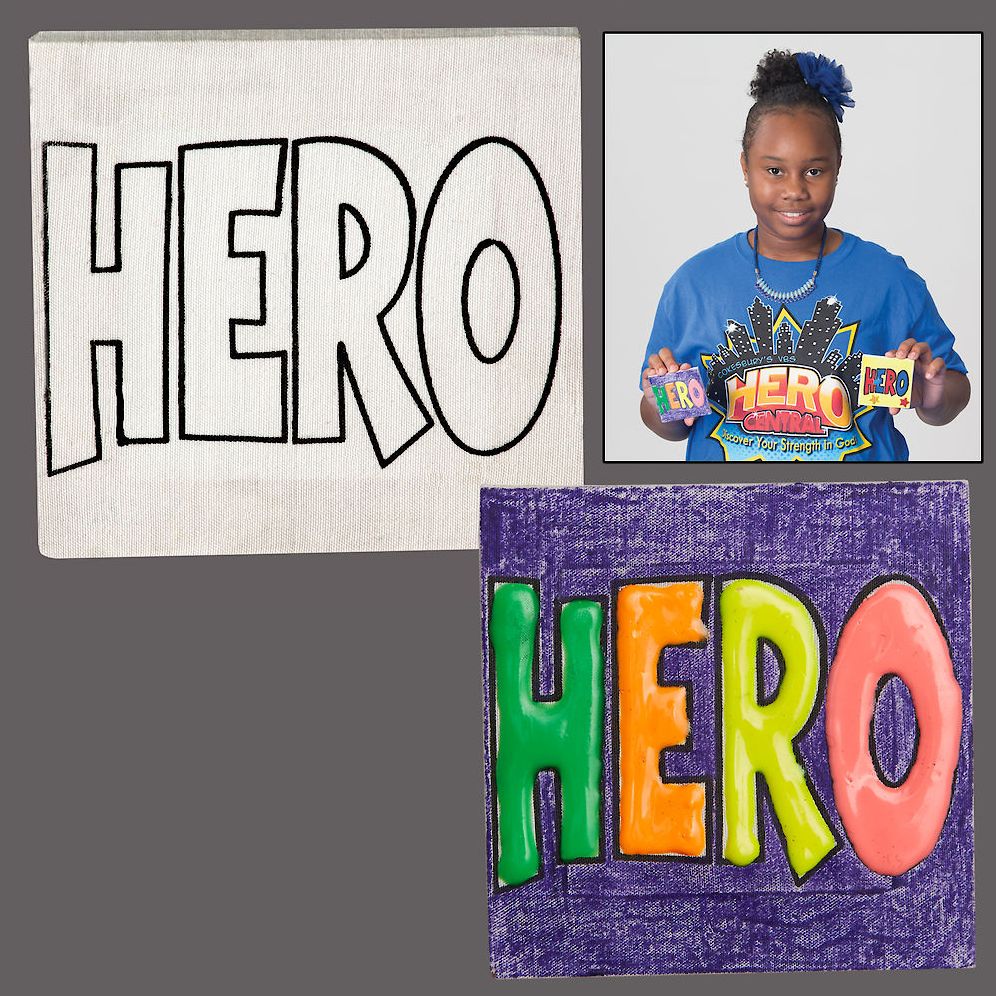 Vacation Bible School 2017 VBS Hero Central Preschool Craft Mini Canvas Art (Pkg of 12)