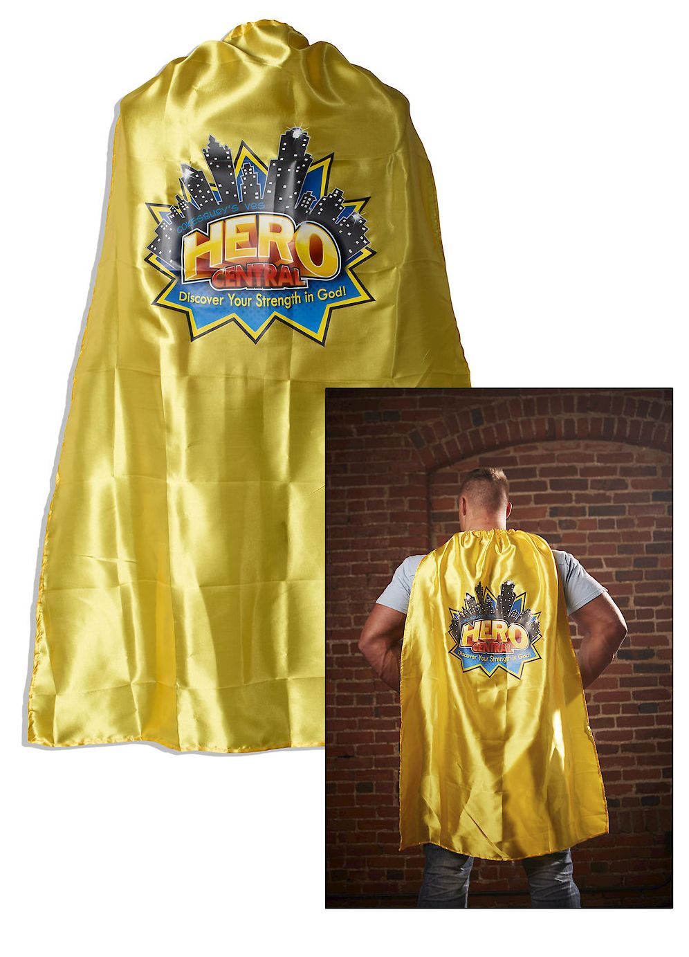 Vacation Bible School 2017 VBS Hero Central Adult Cape with Logo: Discover Your Strength in God!