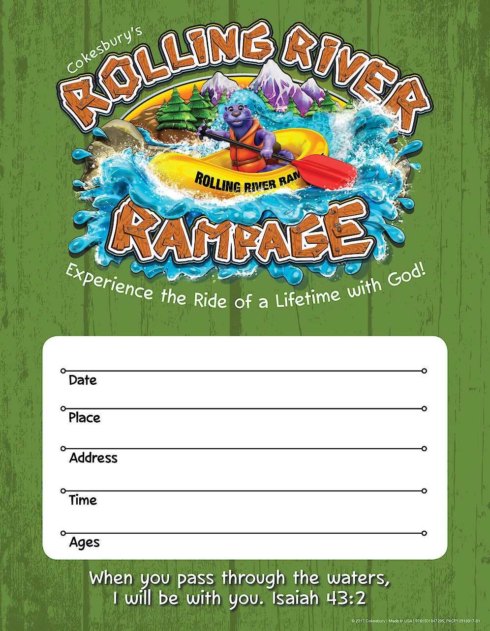 Vacation Bible School (Vbs) 2018 Rolling River Rampage Small Promotional Poster (Pkg of 2): Experience the Ride of a Lifetime with God!