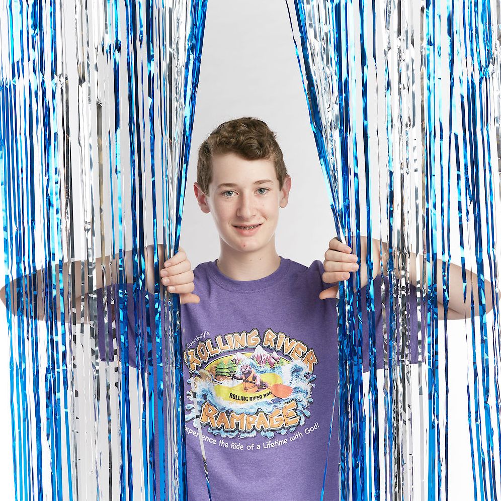 Vacation Bible School (Vbs) 2018 Rolling River Rampage Blue/Silver Foil Decorating Curtain: Experience the Ride of a Lifetime with God!