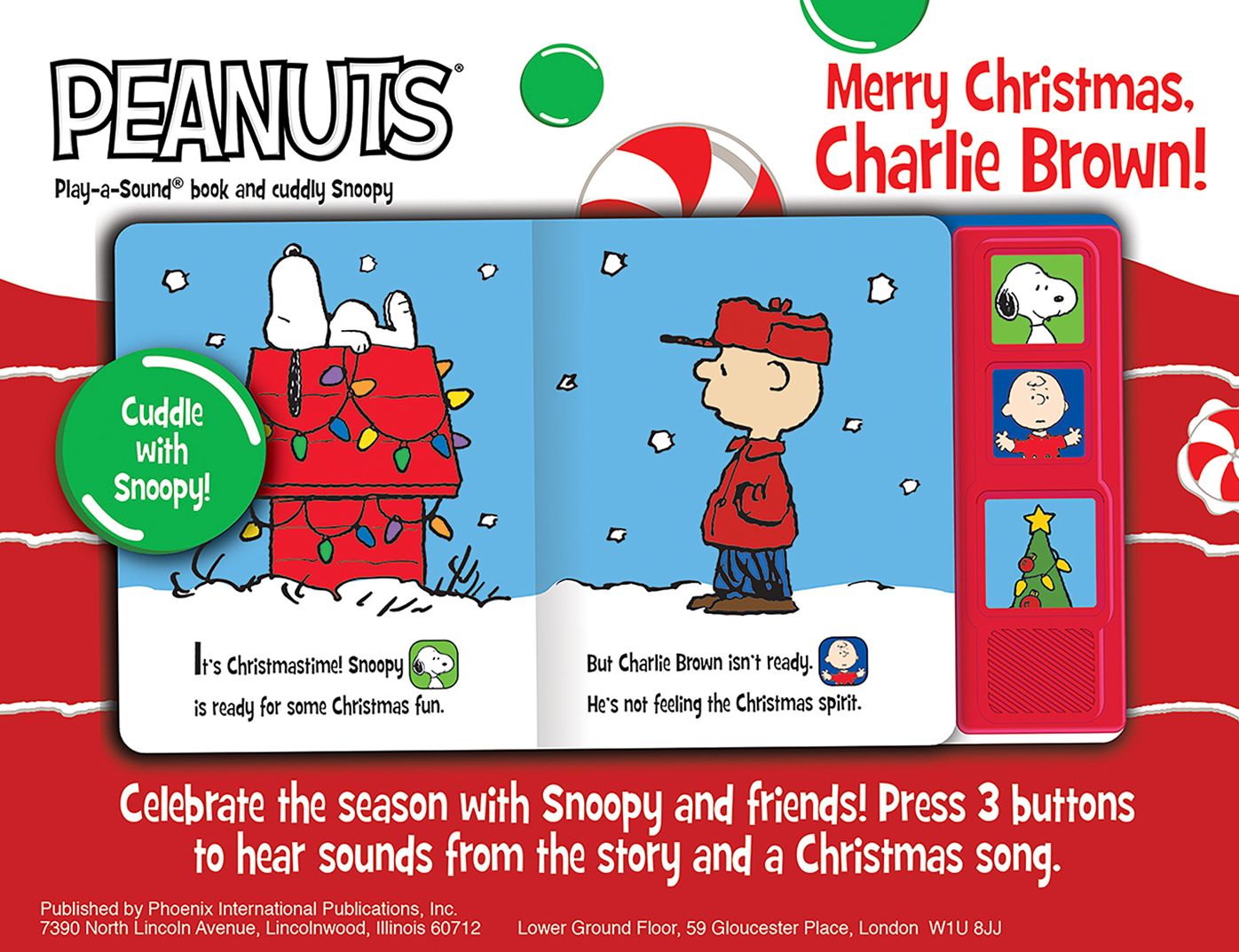 Peanuts Merry Christmas, Charlie Brown!: Play-a-Sound? book and cuddly Snoopy