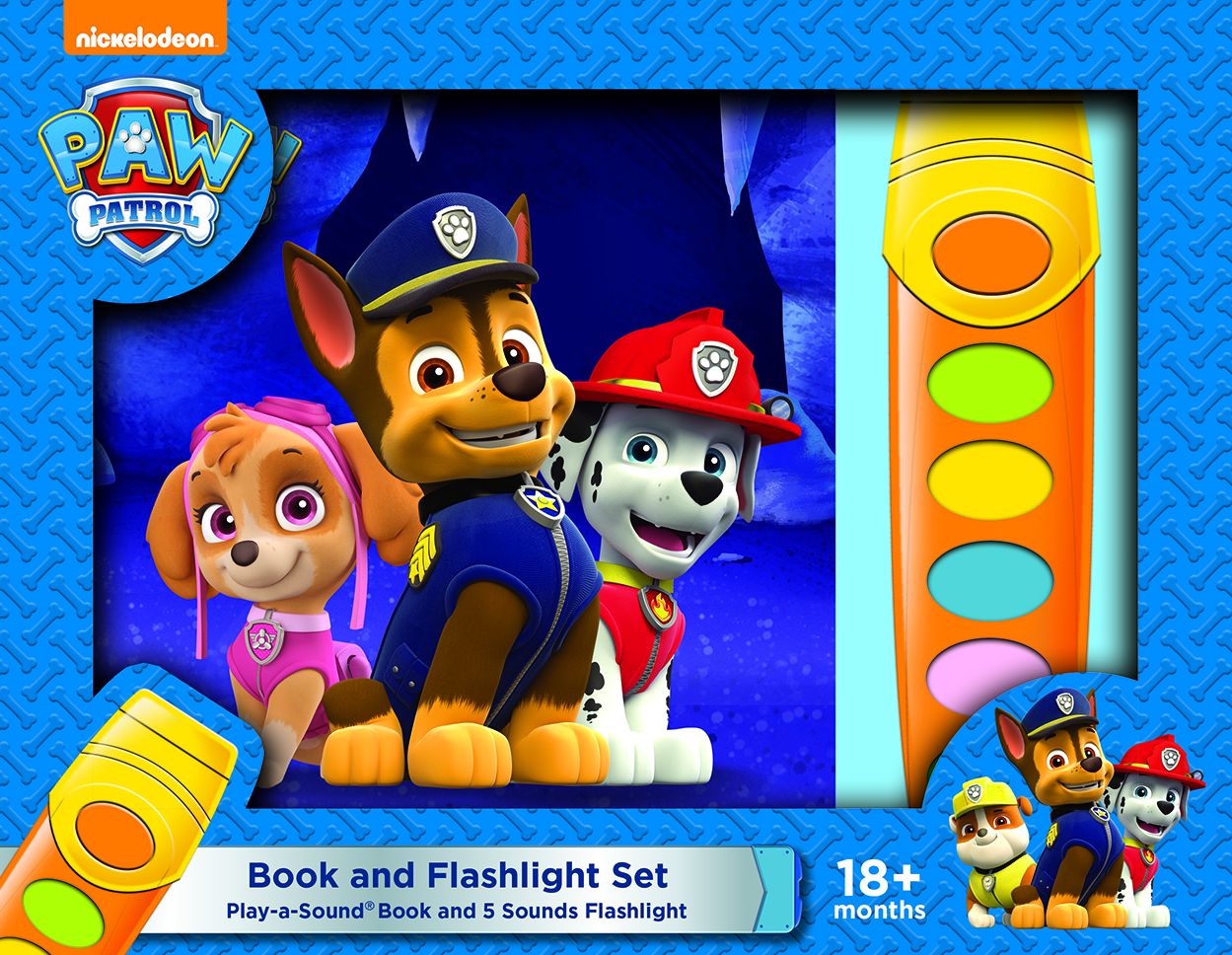 Nickelodeon Paw Patrol Book and Flashlight Set: Play-a-Sound Book and 5 sounds Flashlight