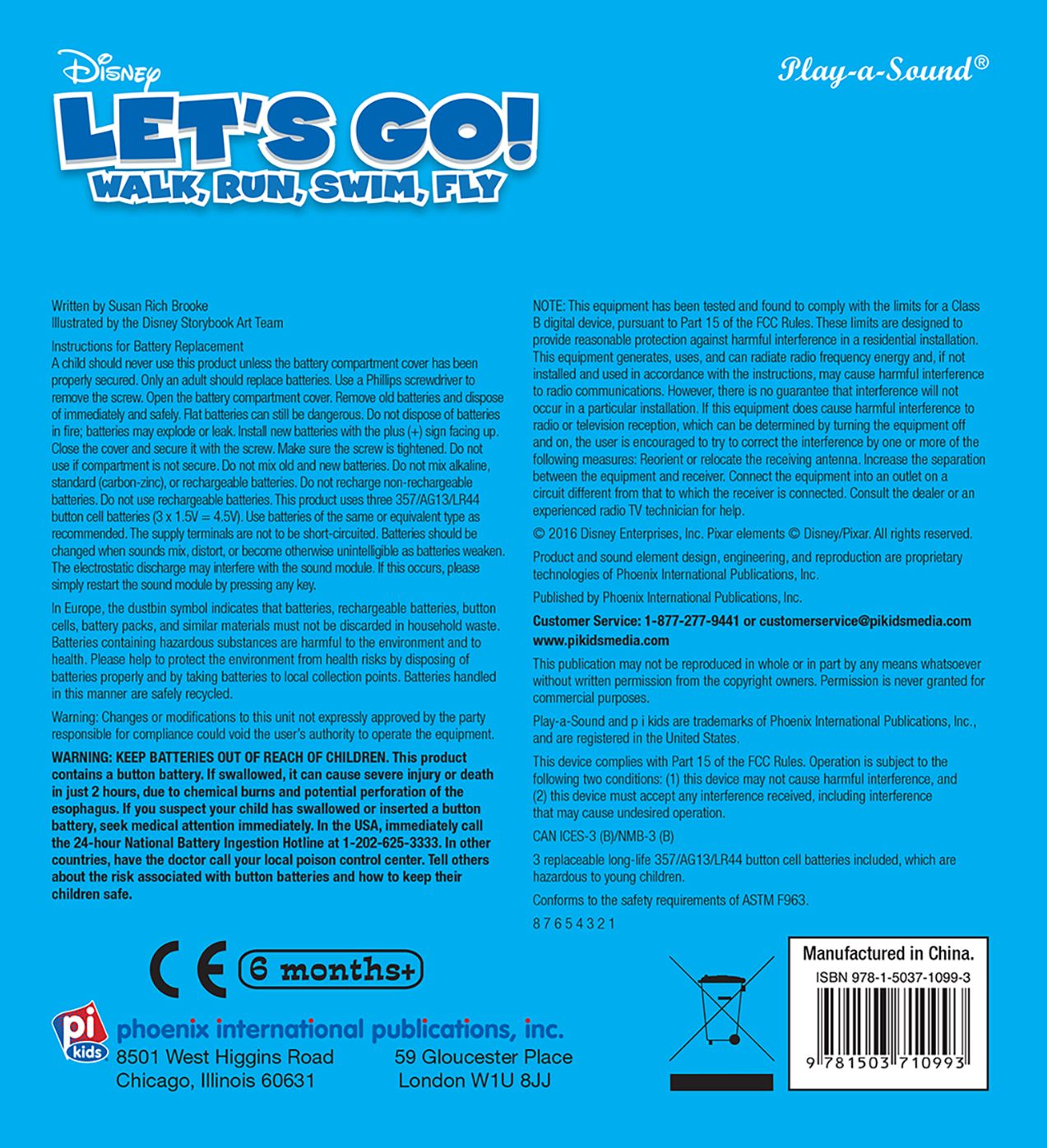 Disney Let's Go! Walk, Run, Swim, Fly: Baby's First Play-a-Sound