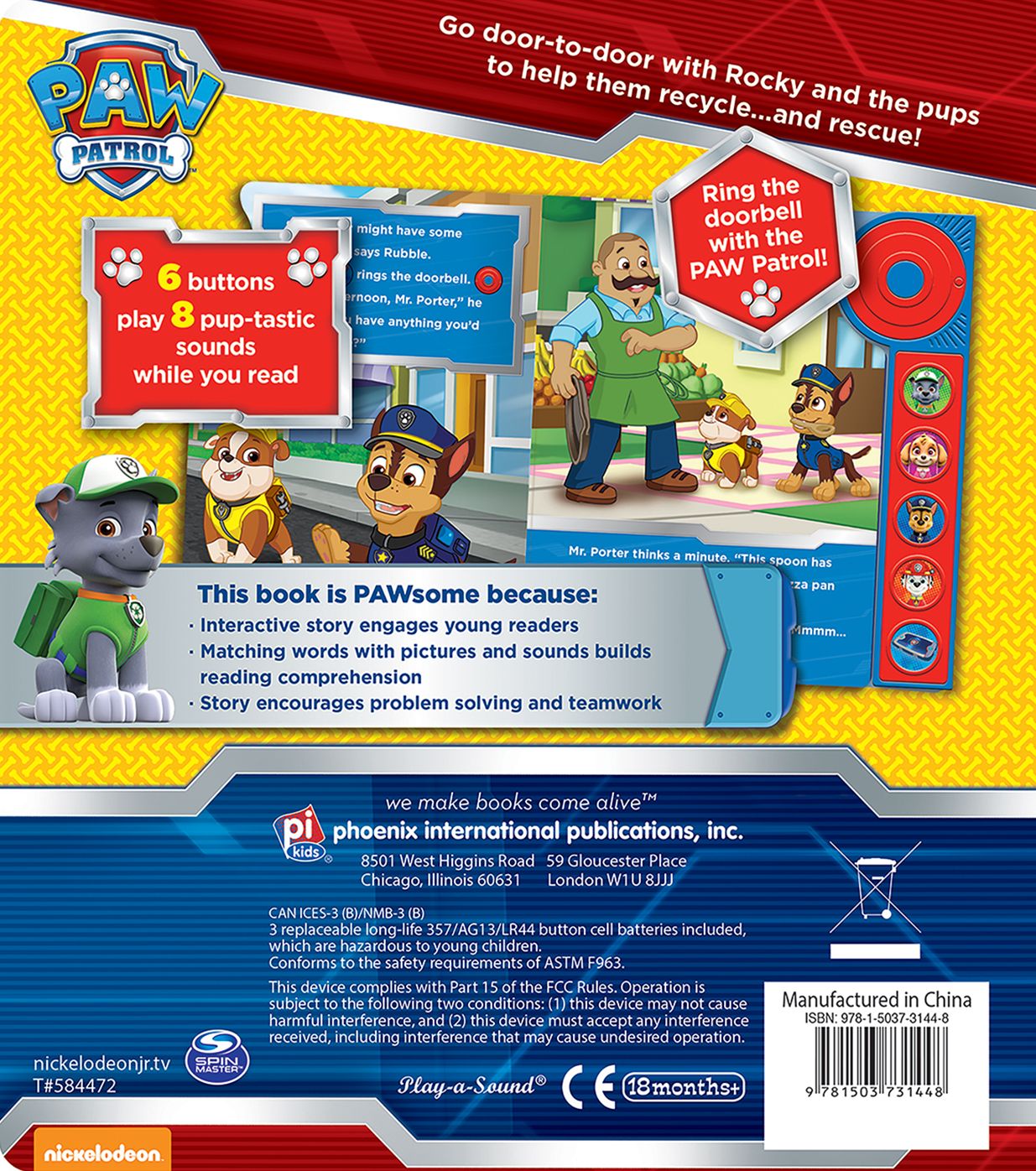 Nickelodeon Paw Patrol Ding Dong, It's the Paw Patrol Little Doorbell: Play-a-Sound