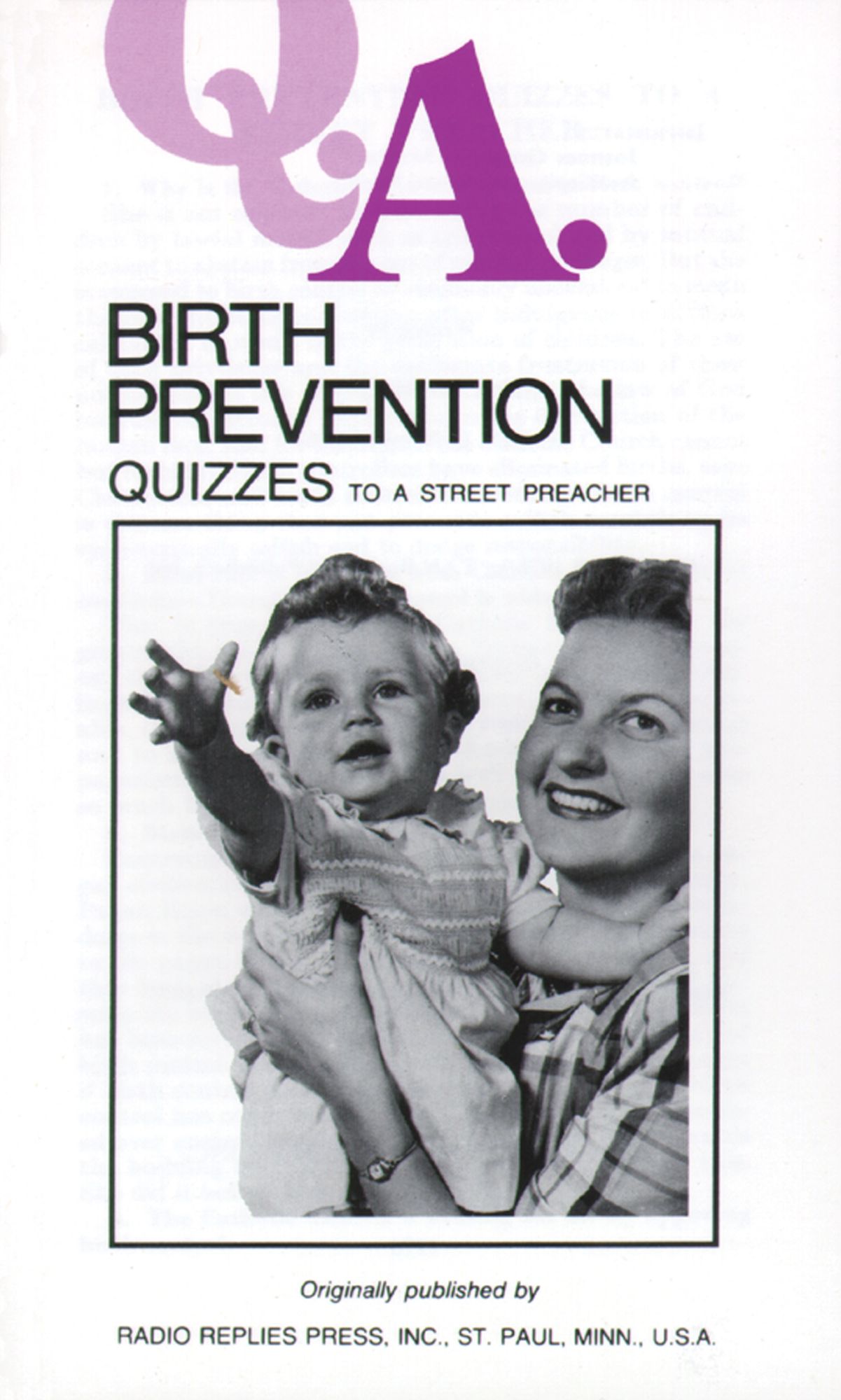 Birth Prevention Quizzes: To a Street Preacher