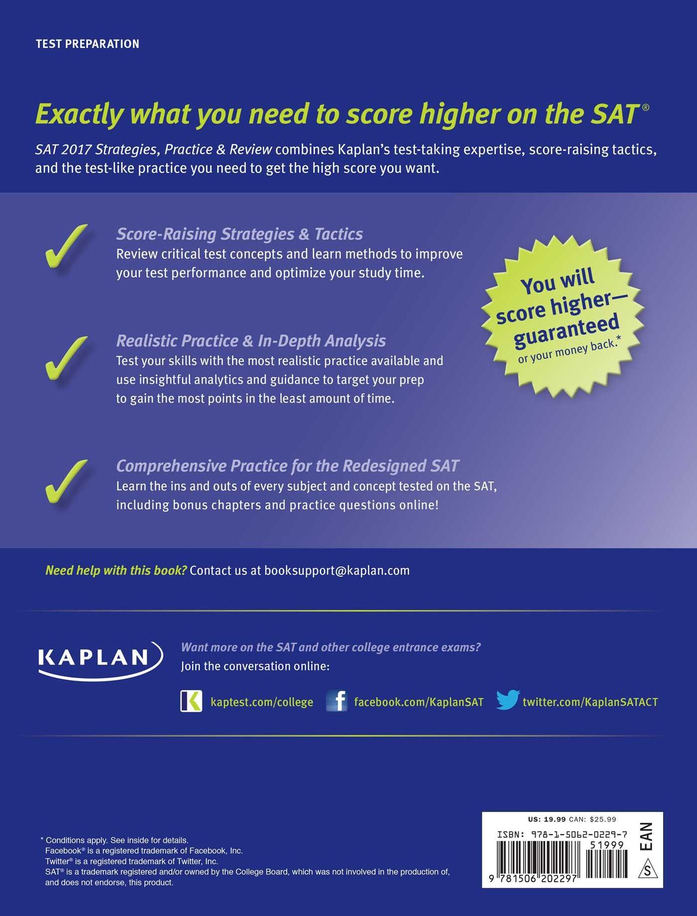 SAT 2017 Strategies, Practice & Review with 3 Practice Tests: Online + Book