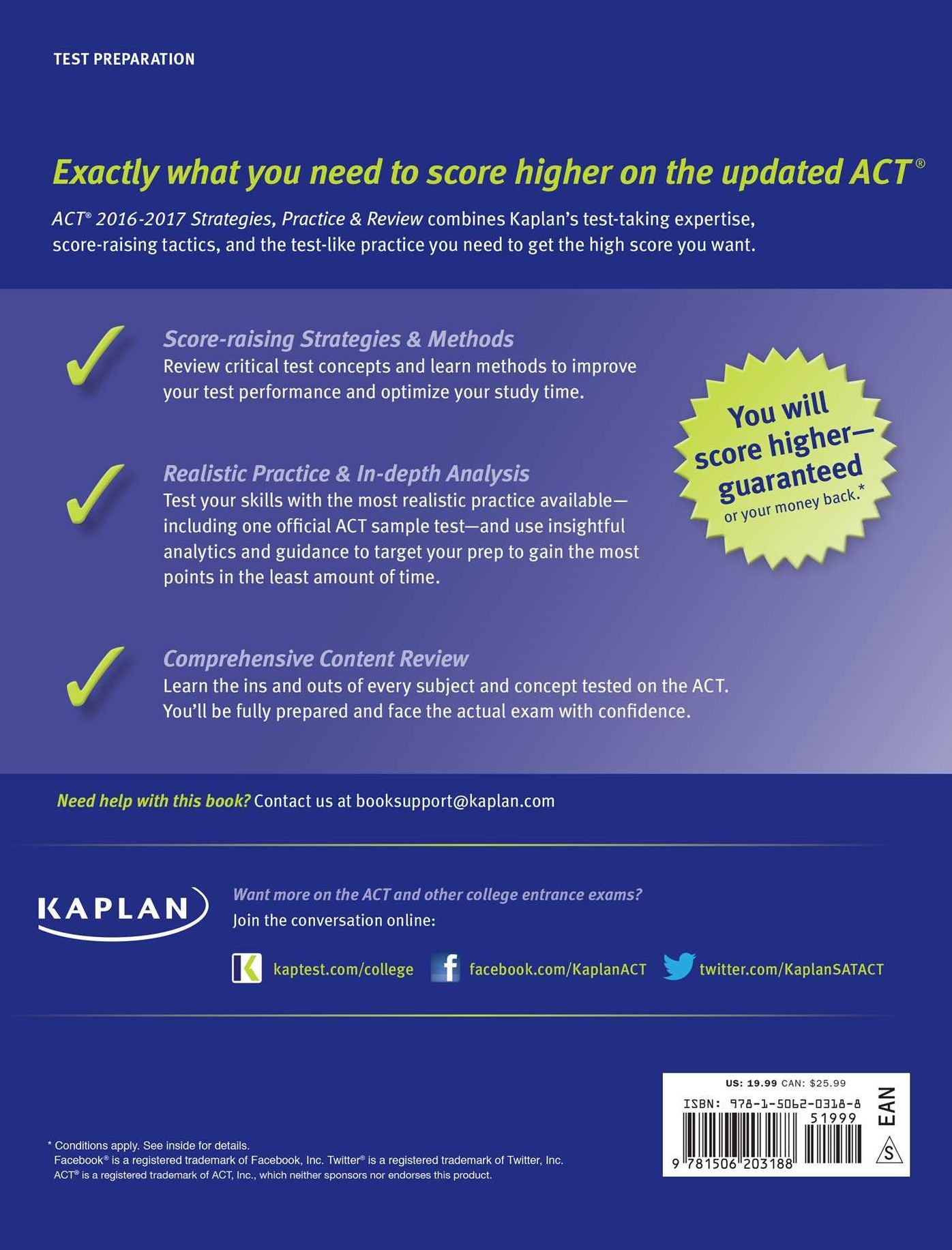 ACT 2016-2017 Strategies, Practice, and Review with 6 Practice Tests: Online + Book
