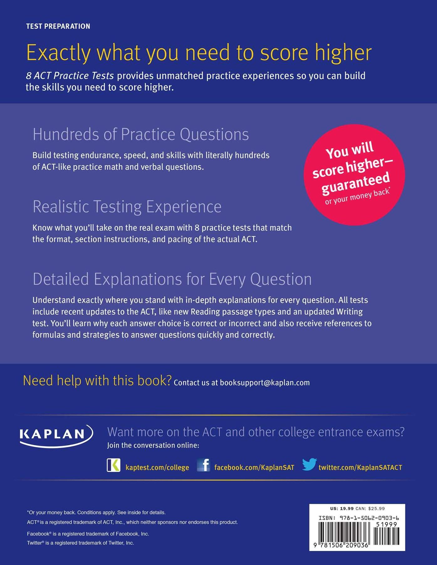 8 ACT Practice Tests: Includes 1,728 Practice Questions