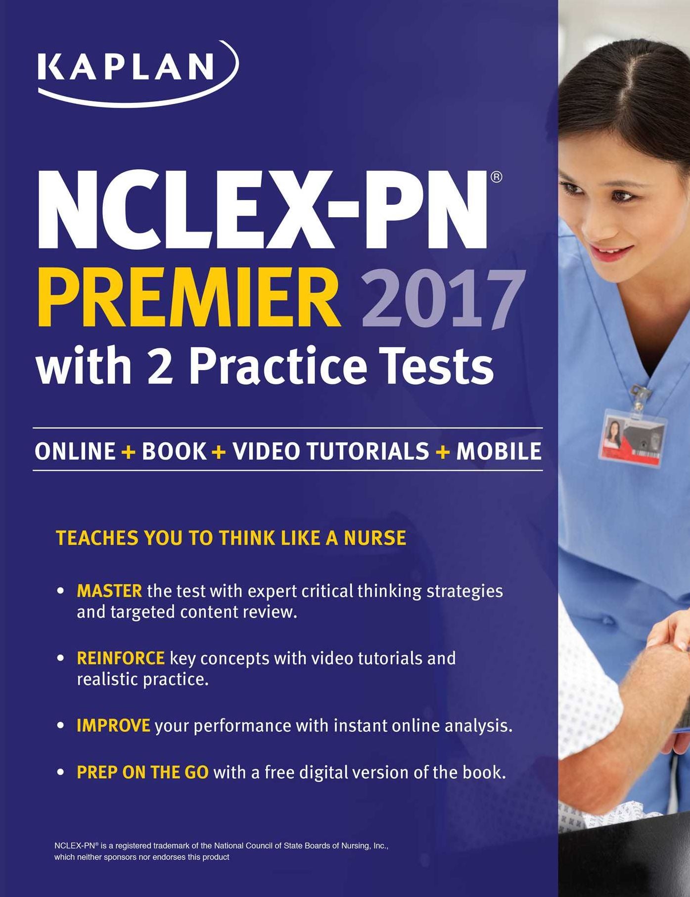 NCLEX-PN Premier 2017 with 2 Practice Tests: Online + Book + Video Tutorials + Mobile