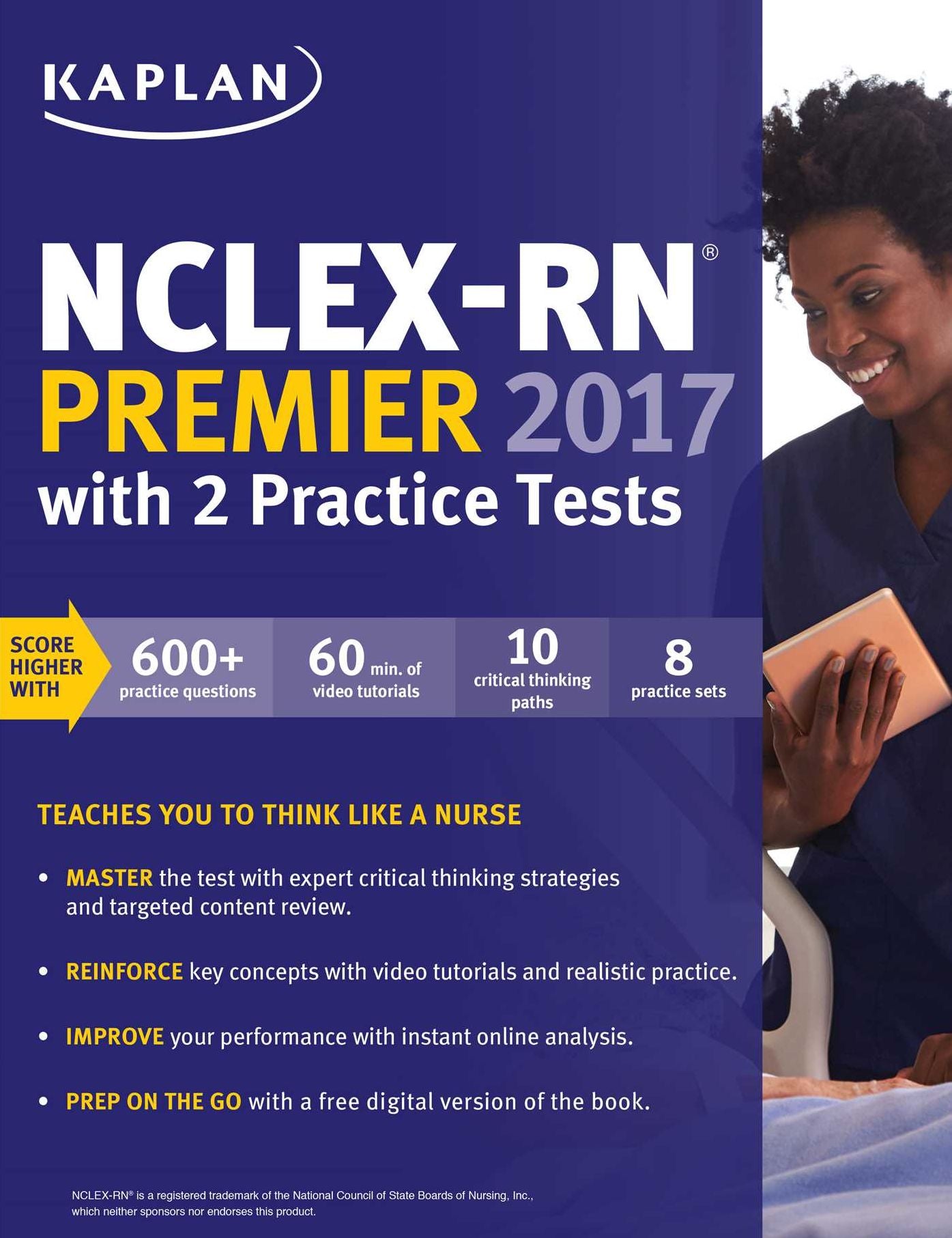 NCLEX-RN Premier 2017 with 2 Practice Tests: Online + Book + Video Tutorials + Mobile