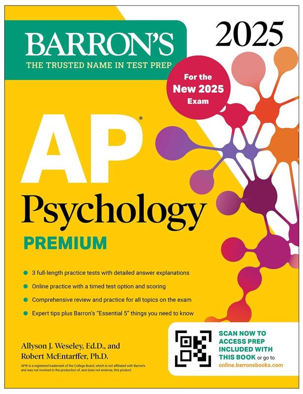 AP Psychology Premium, 2025: 6 Practice Tests + Comprehensive Review + Online Practice