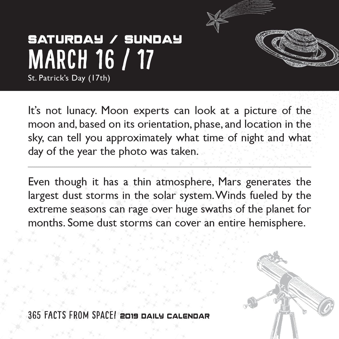 365 Facts from Space! 2019 Daily Calendar