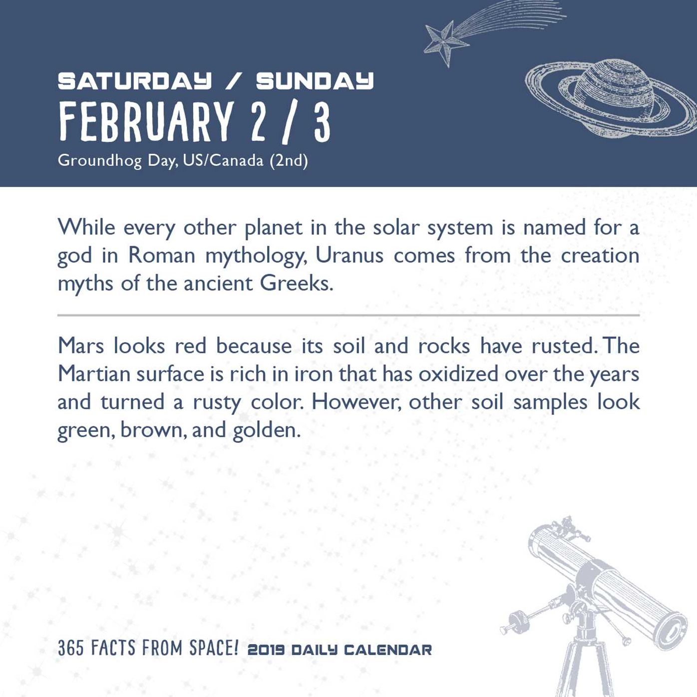 365 Facts from Space! 2019 Daily Calendar