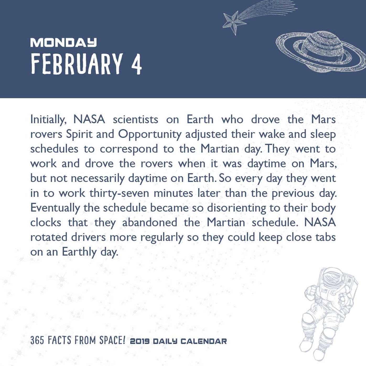 365 Facts from Space! 2019 Daily Calendar
