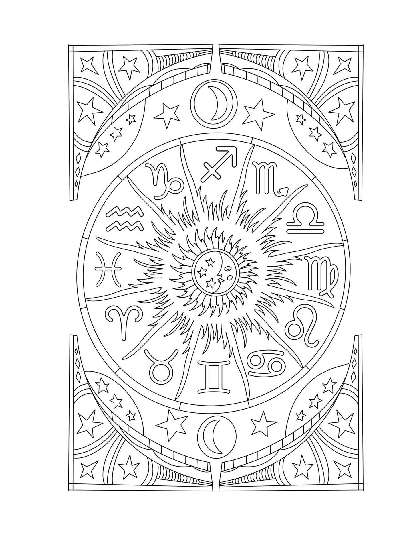 Gemini: Your Cosmic Coloring Book: 24 Astrological Designs for Your Zodiac Sign!