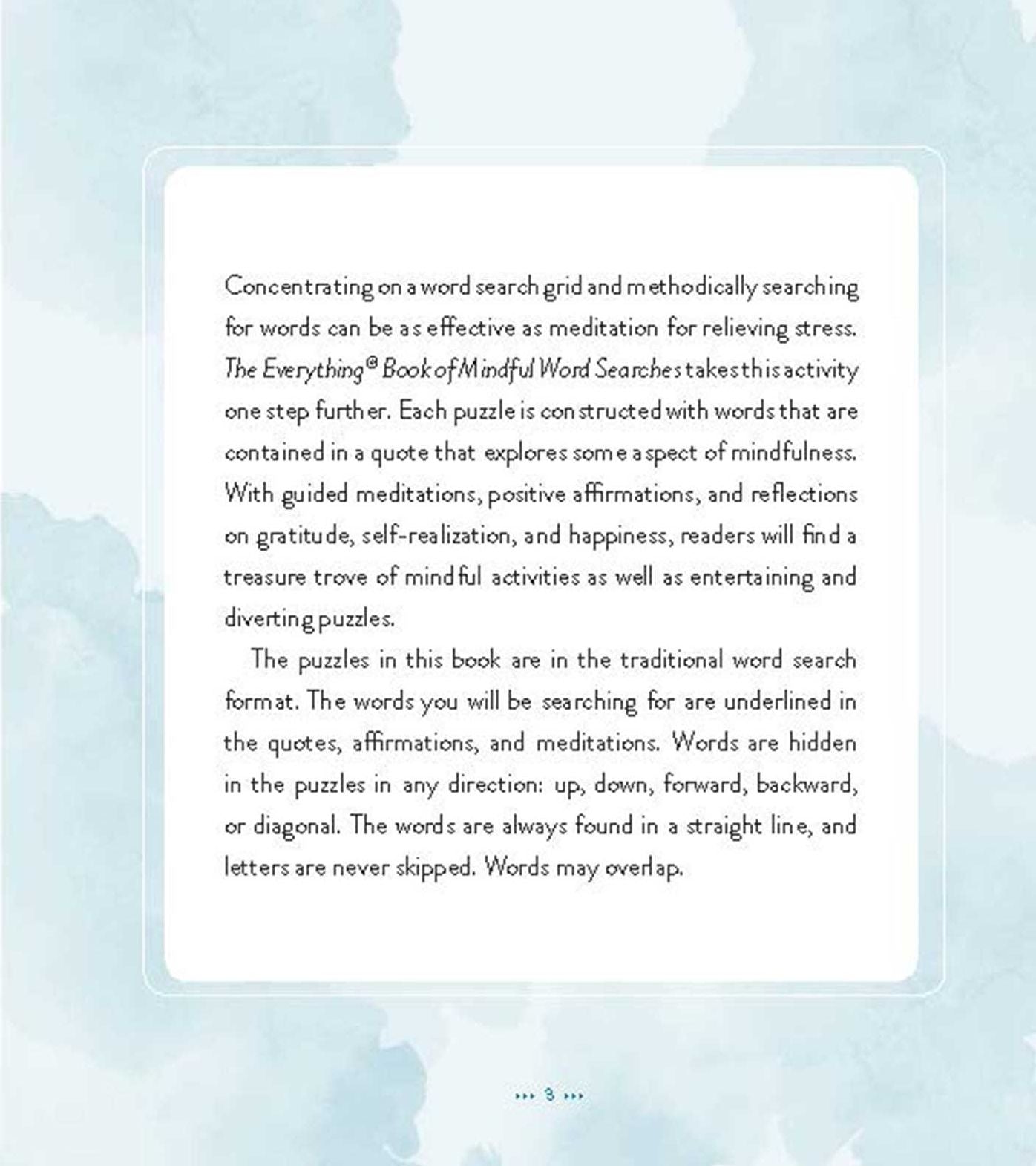 The Everything Mindful Word Search Book, Volume 2: 75 Uplifting Puzzles to Reduce Stress, Improve Focus, and Sharpen Your Mind