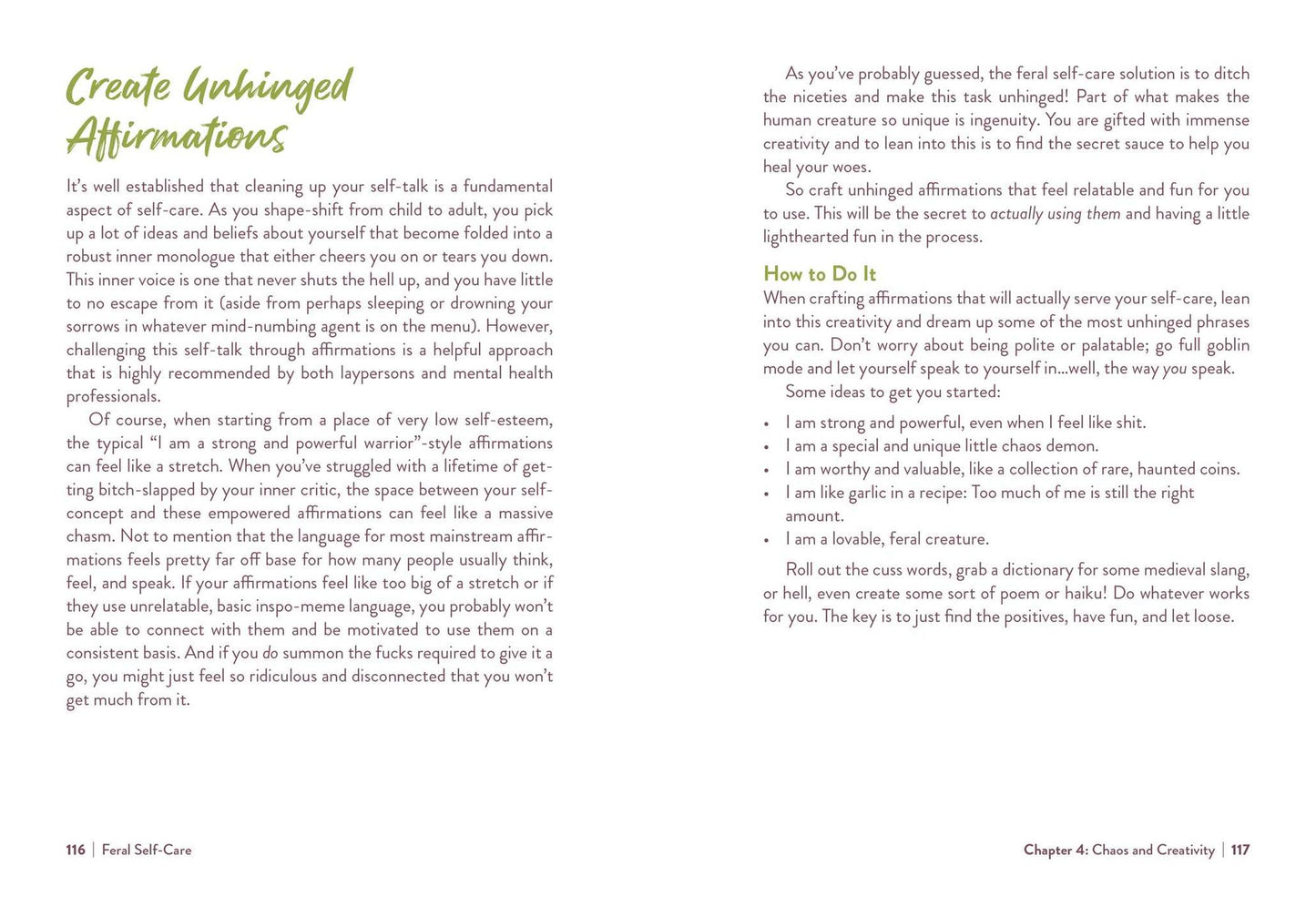 Feral Self-Care: 100 Ways to Liberate and Celebrate Your Messy, Wild, and Untamed Self
