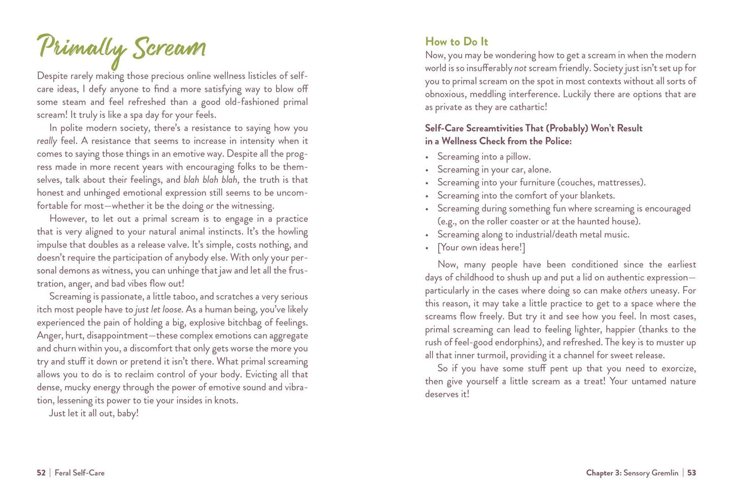 Feral Self-Care: 100 Ways to Liberate and Celebrate Your Messy, Wild, and Untamed Self