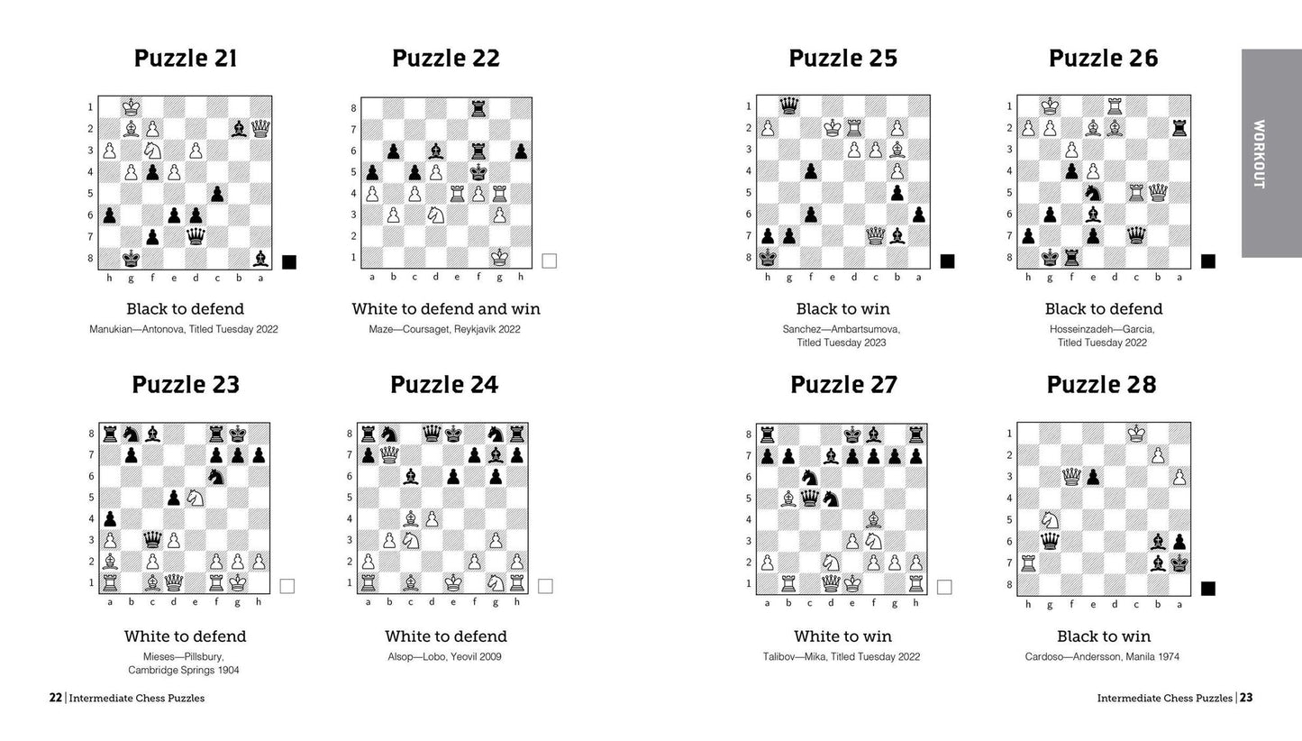 Intermediate Chess Puzzles: 500 Practice Exercises to Take Your Game to the Next Level