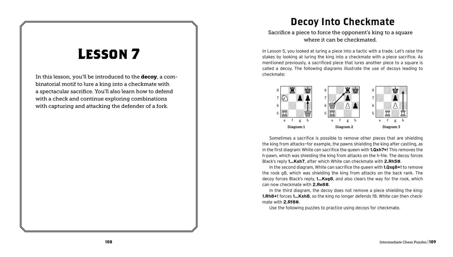 Intermediate Chess Puzzles: 500 Practice Exercises to Take Your Game to the Next Level