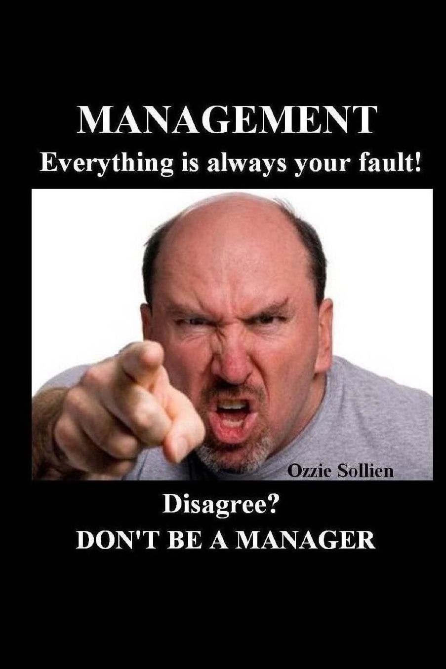 Management. Everything Is Always Your Fault.: Disagree? Don't Be a Manager.