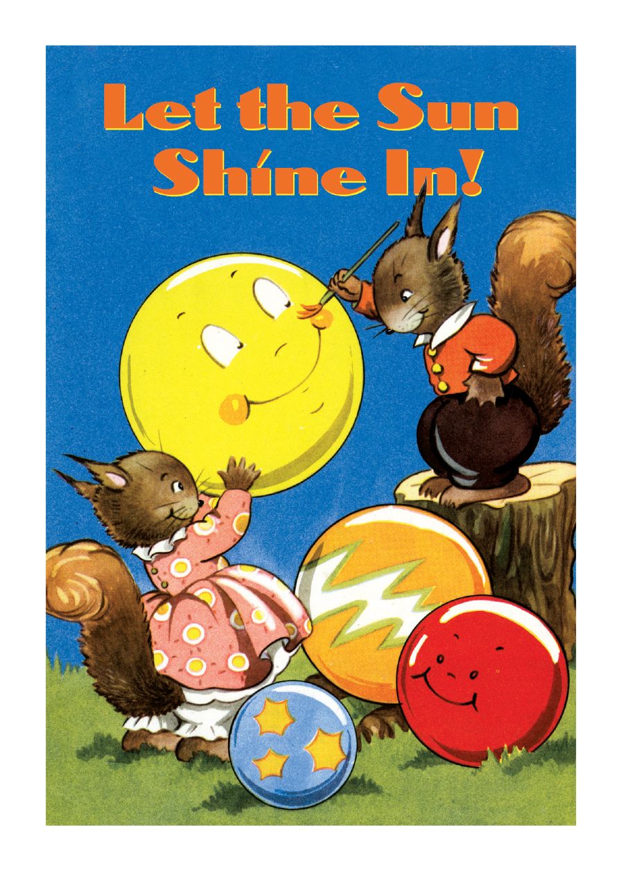 Squirrels Painting Ballons - Encouragement Greeting Card