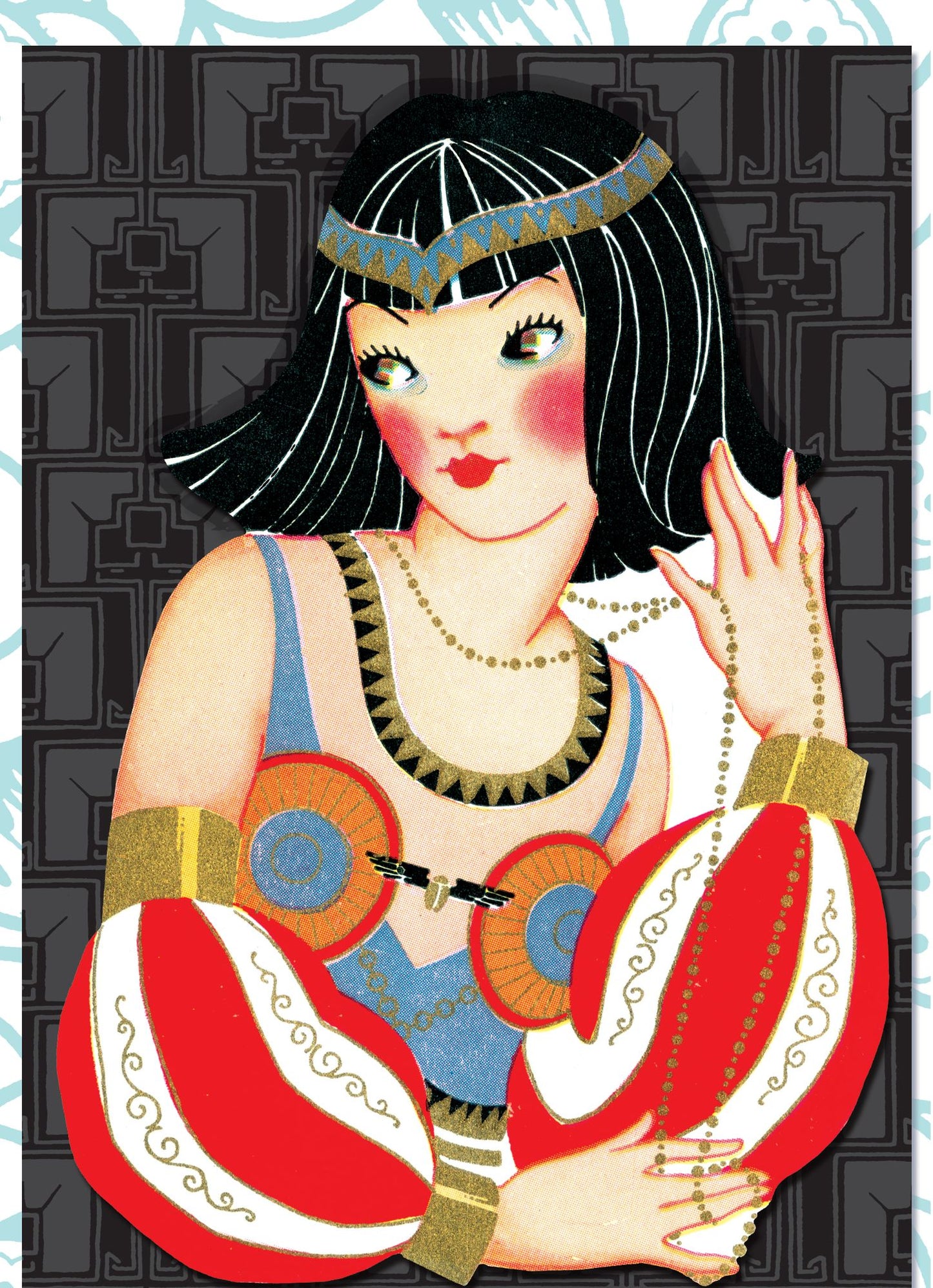 Lady in Egyptian Costume - Deluxe die cut notecards