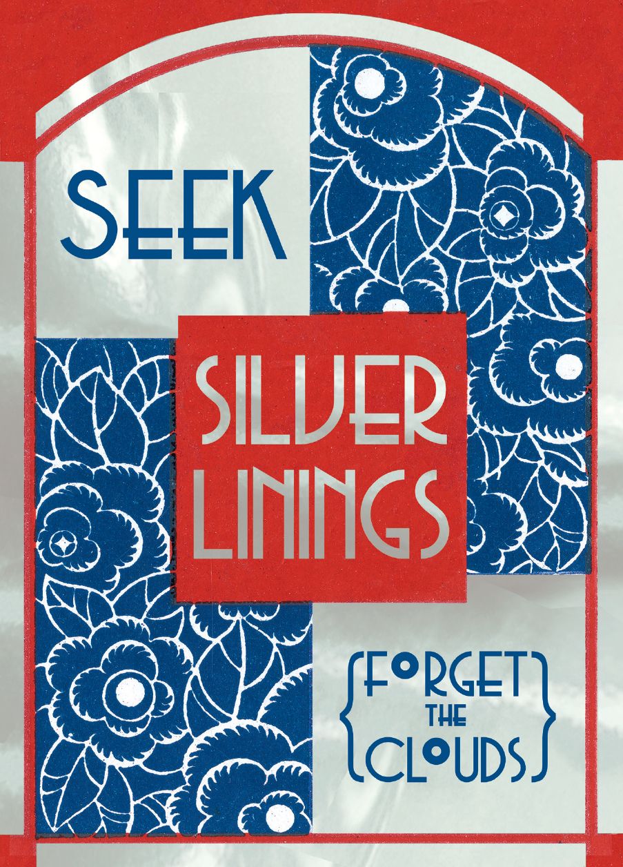 Seek Silver Linings (forget the clouds) . 6 cards, individually bagged with envelopes, plus header.