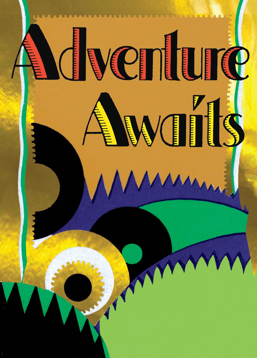 Adventure Awaits. 6 Cards, Individually Bagged with Envelopes, Plus Header.