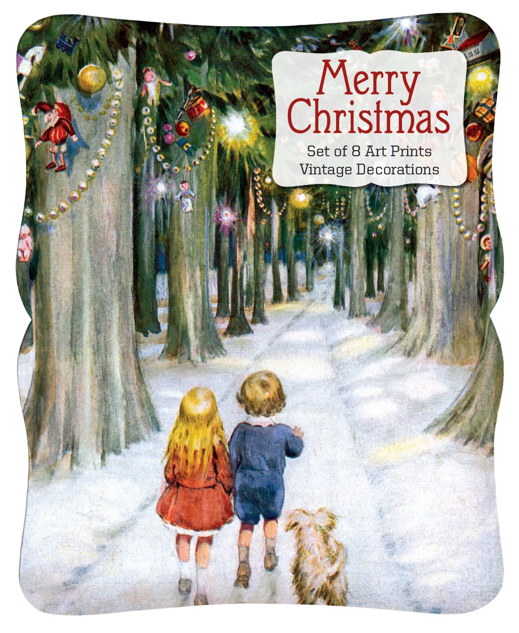 Merry Christmas - Vintage Decoration Print Set.
