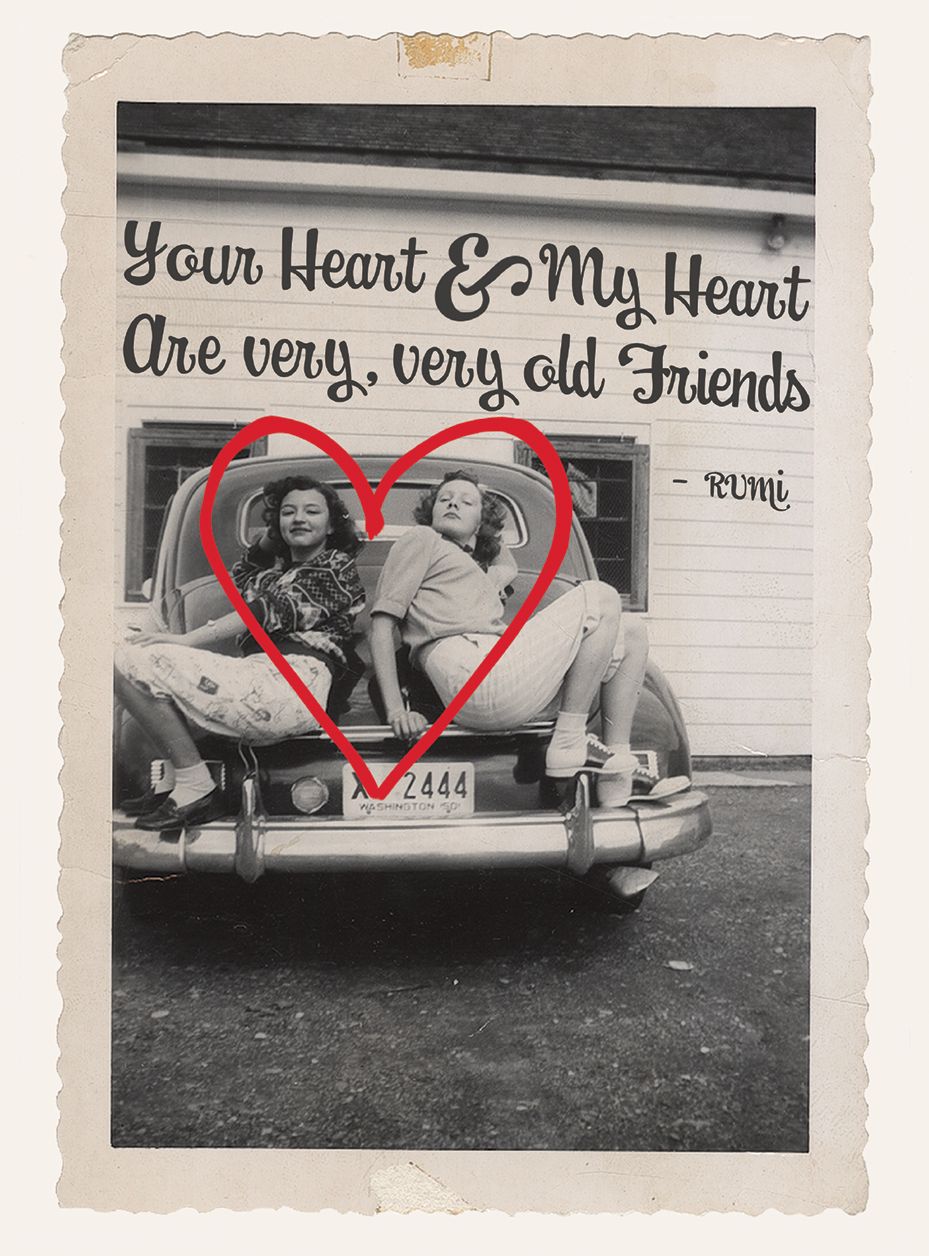 Girls on a Retro Car. 6 cards, individually bagged with envelopes