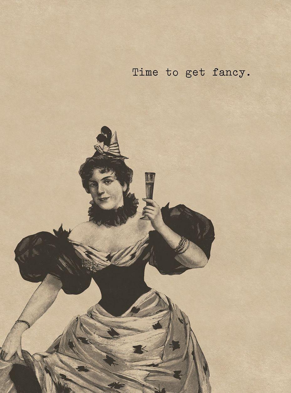 Fancy-dress Lady. 6 cards, individually bagged with envelopes