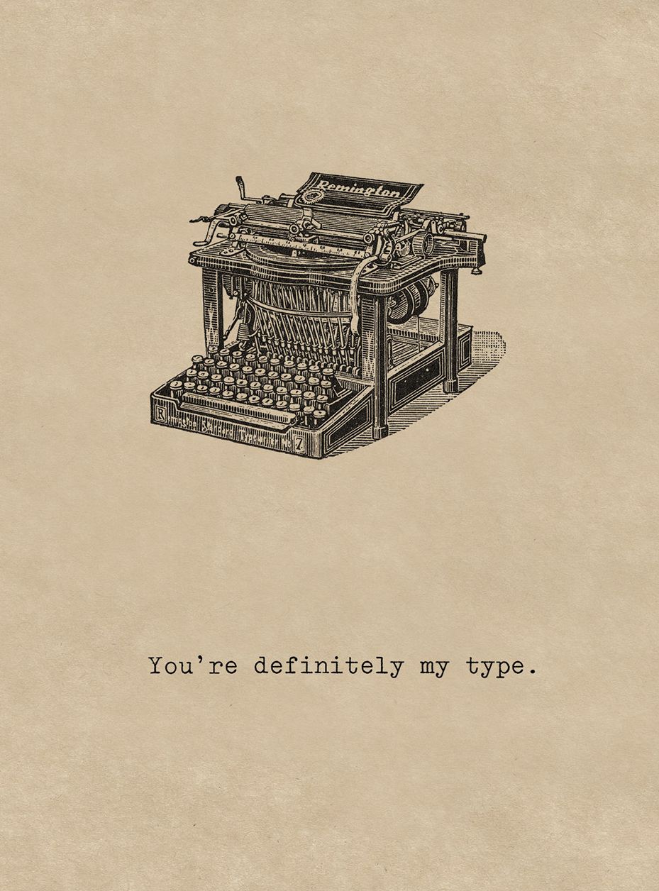 Antique Typewriter. 6 cards, individually bagged with envelopes