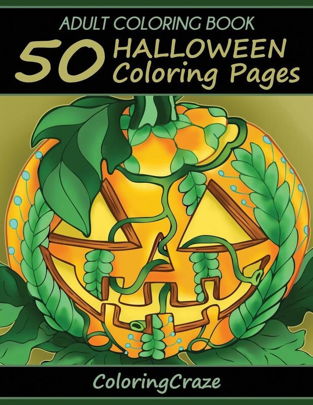 Adult Coloring Book: 50 Halloween Coloring Pages, Coloring Books For Adults Series By ColoringCraze.com