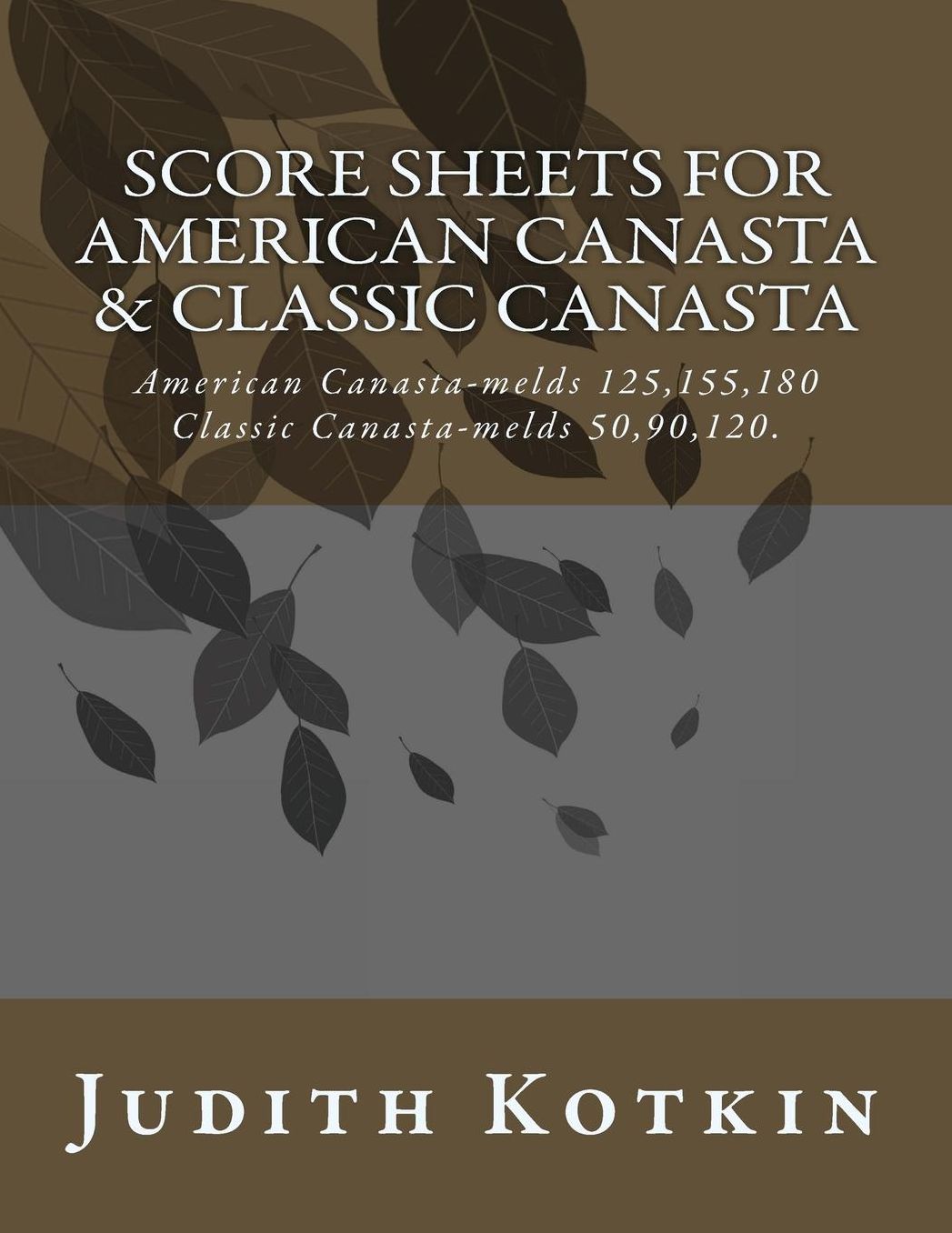 Score sheets for American Canasta & Classic Canasta: American Canasta-melds 125,155,180 Classic Canasta-melds 50,90,120.