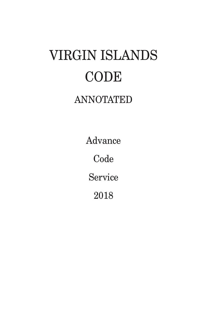Virgin Islands Code Annotated Advance Code Service
