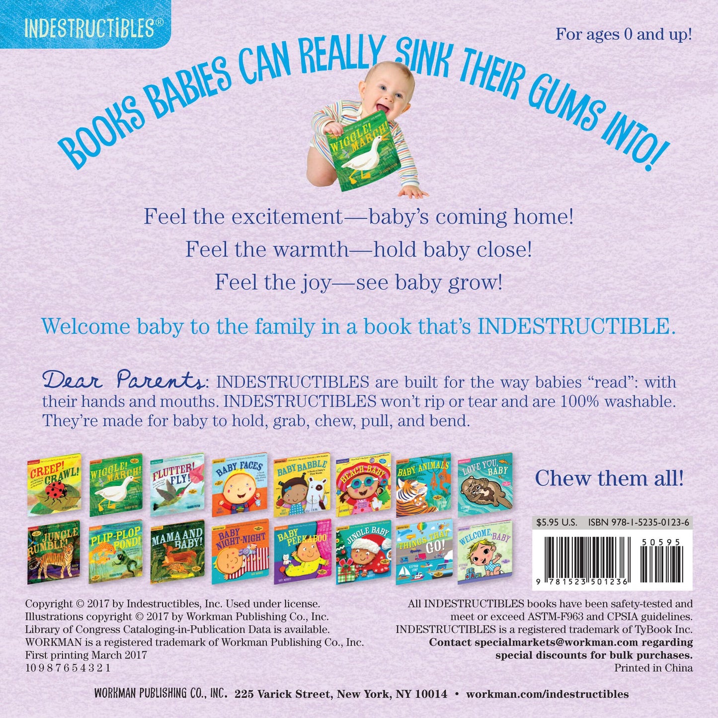 Indestructibles: Welcome, Baby: Chew Proof * Rip Proof * Nontoxic * 100% Washable (Book for Babies, Newborn Books, Safe to Chew)