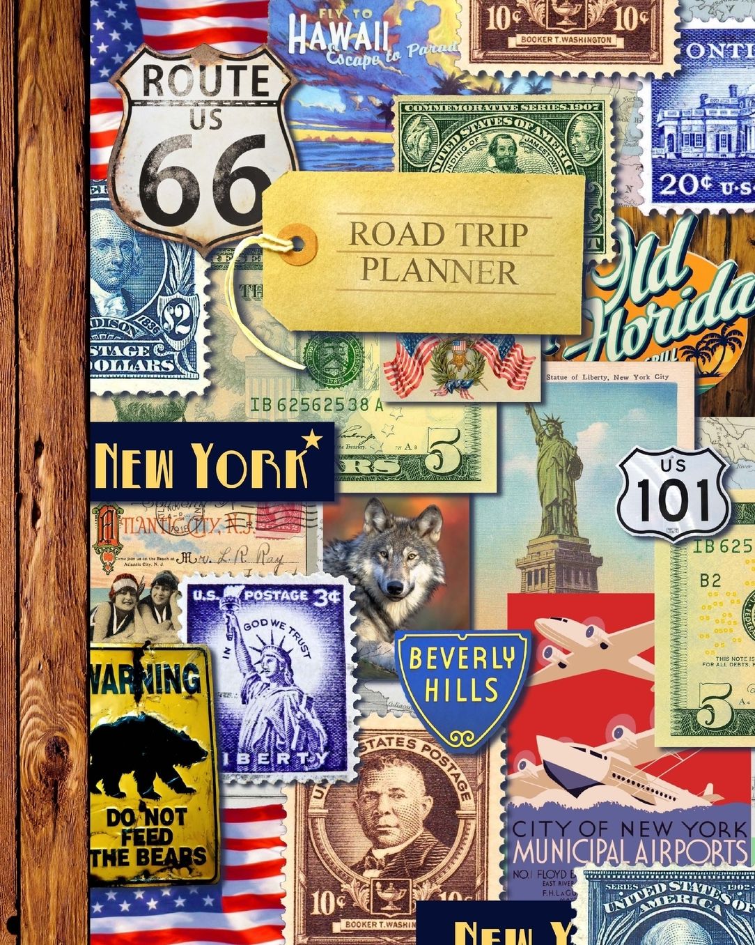 Road Trip Planner: Vacation Planner & Travel Journal / Diary for 4 Trips, with Checklists, Itinerary & more [ Softback * Large (8" x 10") * American Roadtrip ]